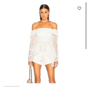 Self Portrait Asymmetric Broderie Top NWT